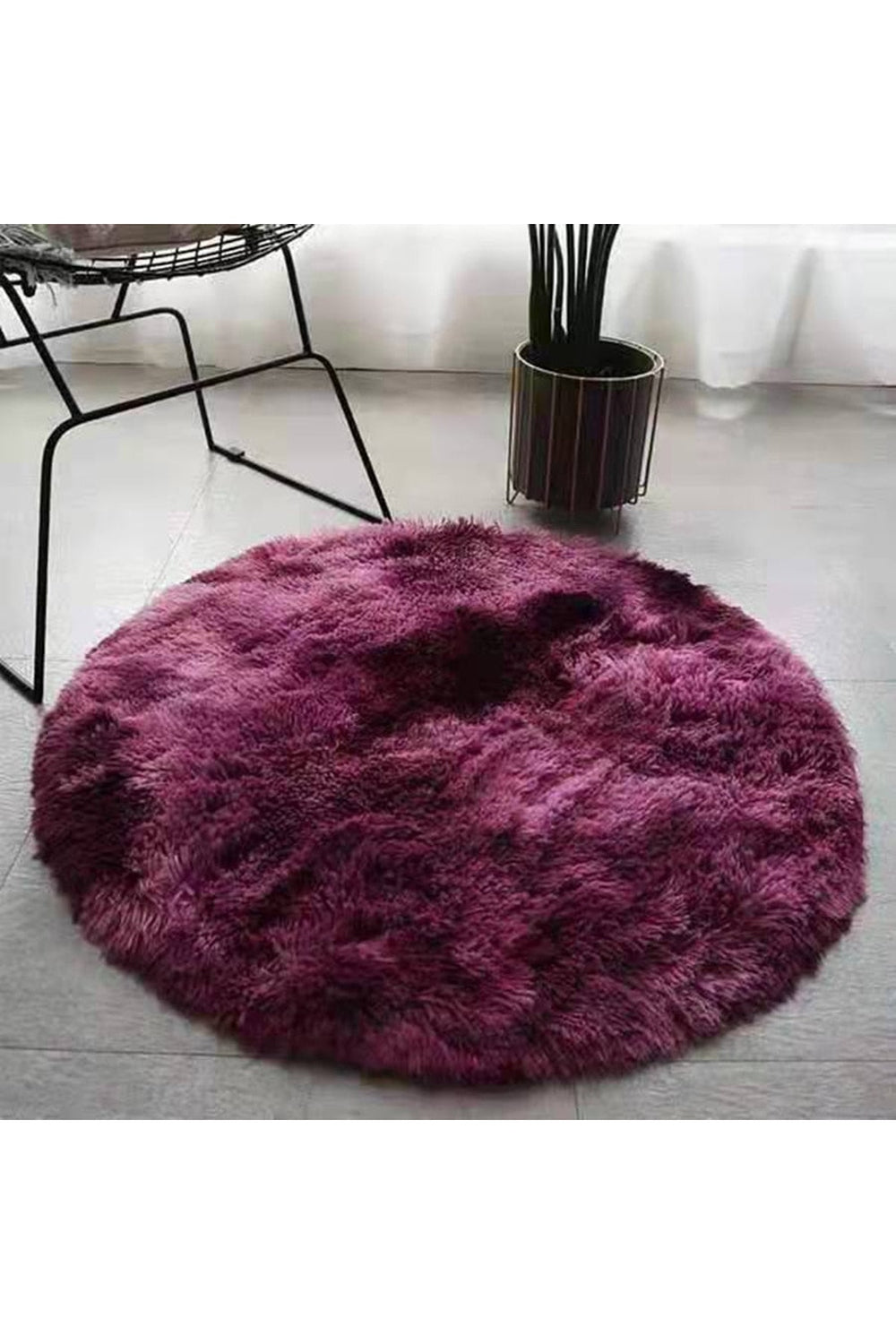 Flauschiger runder Teppich