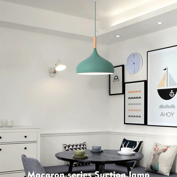 Moderne Macaron Pendelleuchte – Farbige LED-Kronleuchter für Schlafzimmer, Restaurant, Büro und Wohnzimmer – Einstellbares Aluminium-Hängelicht