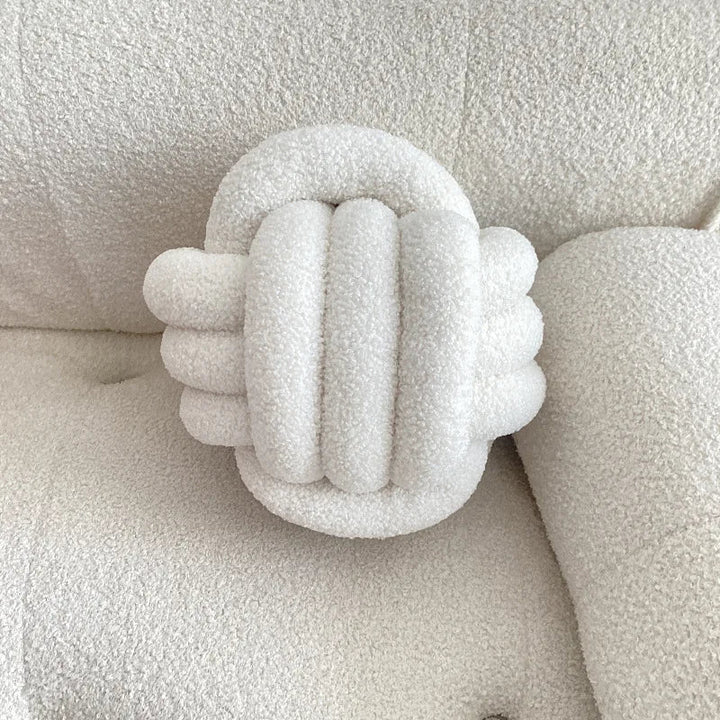 Nordic Bouclé Abstract Kissen – Minimalistisches Plüschkissen