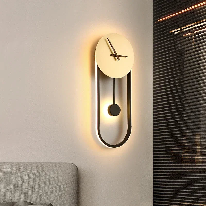 Moderne LED-Uhr Wandleuchte – Stylische wandmontierte Lampe für Schlafzimmer, Wohnzimmer und Wohnkultur