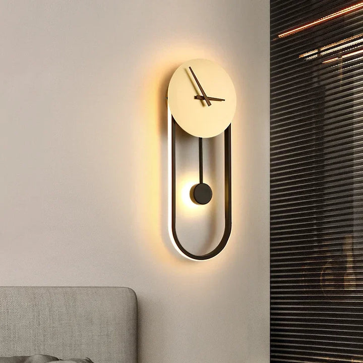 Moderne LED-Uhr Wandleuchte – Stylische wandmontierte Lampe für Schlafzimmer, Wohnzimmer und Wohnkultur