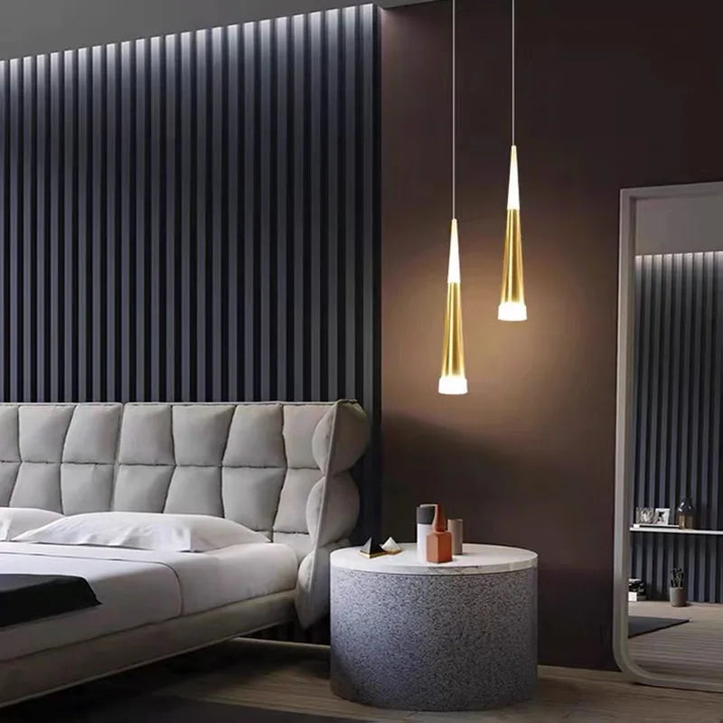 Nordic LED Pendelleuchte – Lange Hängeleuchte für Schlafzimmer, Wohnzimmer, Esszimmer und Arbeitszimmer – Moderne Wohnkultur Lichtobjekt