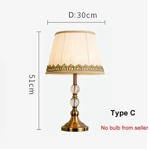 Amerikanische Imitation Kupfer Kristall Nachttischlampe - Moderne europäische Stil Schreibtischlampe