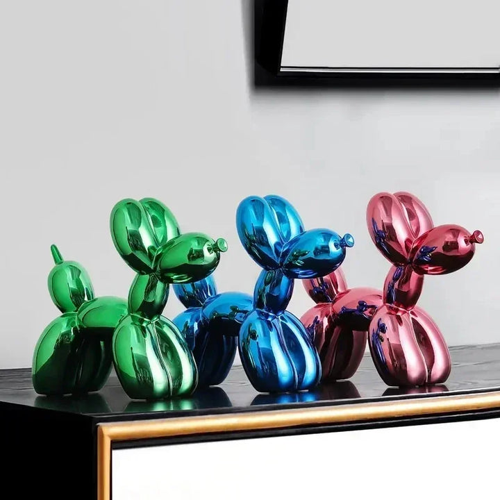 Nordic Balloon Dog Skulptur Harz Tier Ornament Kunstskulpturen und Figuren Bastel Heimdekoration Raum Schreibtisch Zubehör