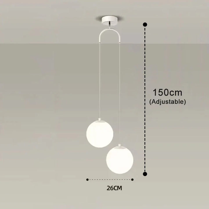 Moderne Glas LED Pendelleuchte – Nordischer Stil Hängeleuchte für Wohnzimmer, Schlafzimmer, Restaurant und Bar, 220V AC, Innenbeleuchtung Einbauleuchte