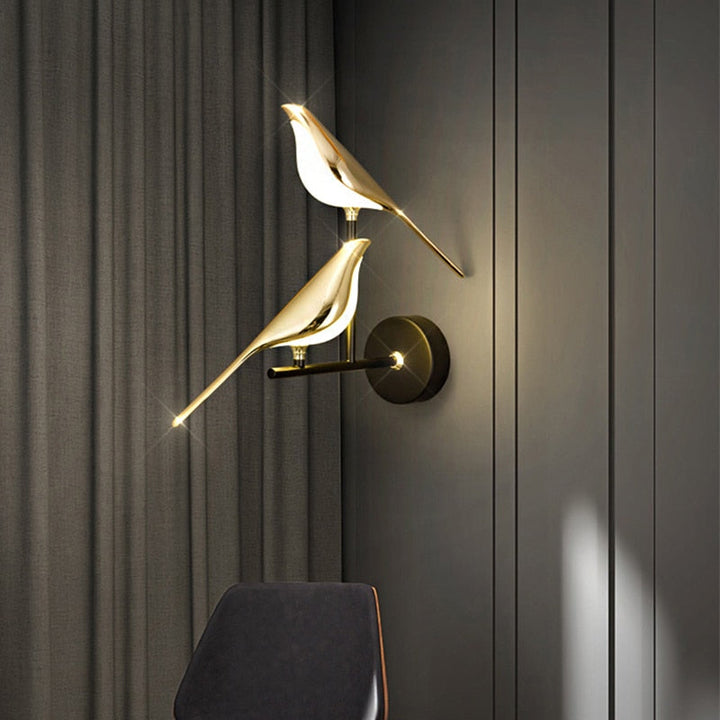Moderne nordische Wandvogel Lampe