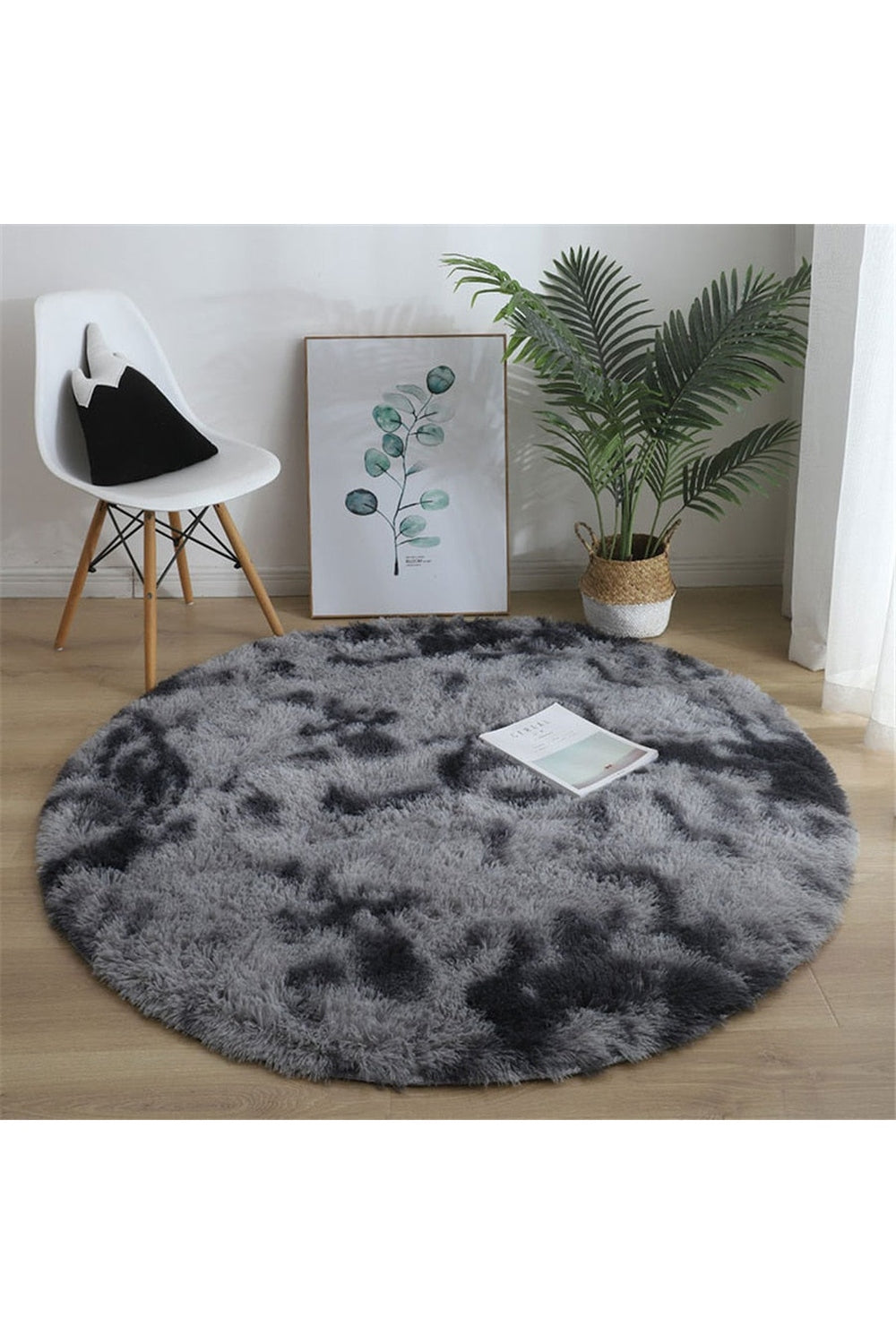 Flauschiger runder Teppich