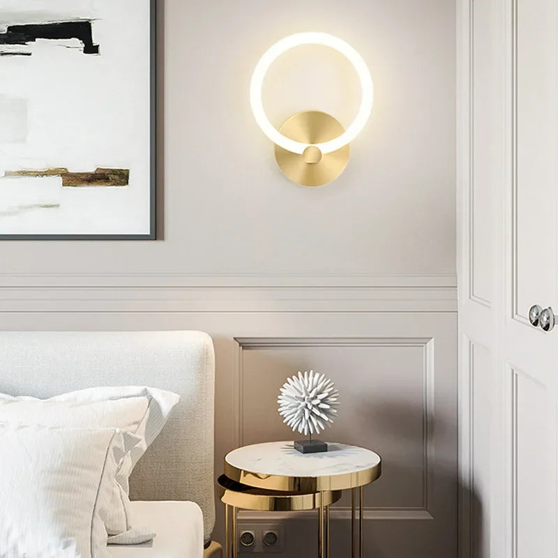 Moderne nordische LED-Wandlampe – Elegante Ringlichtleuchte für Schlafzimmer, Wohnzimmer und Hotelausstattung