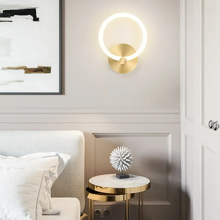 Moderne nordische LED-Wandlampe – Elegante Ringlichtleuchte für Schlafzimmer, Wohnzimmer und Hotelausstattung