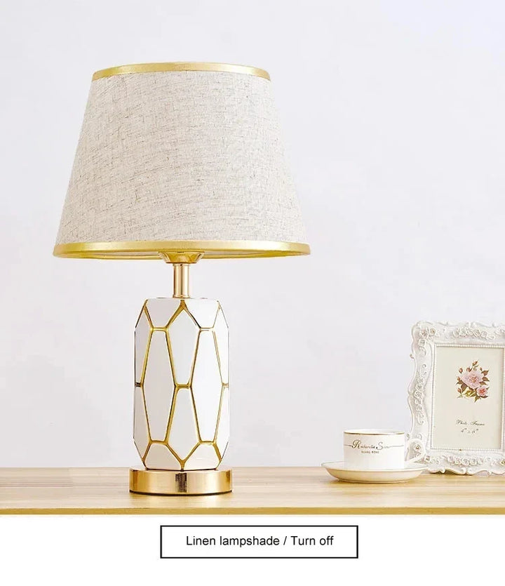 Amerikanische Keramik Tischlampe - Schlichte moderne Schlafzimmer Nachttischlampe für das Wohnzimmer, warme Hochzeitszimmer dekorative Lampe