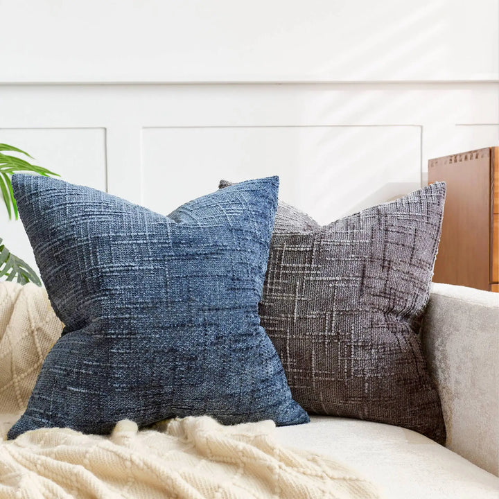 Chenille-Kissen mit Bambusstruktur in einfarbig für Sofa und Schlafzimmer