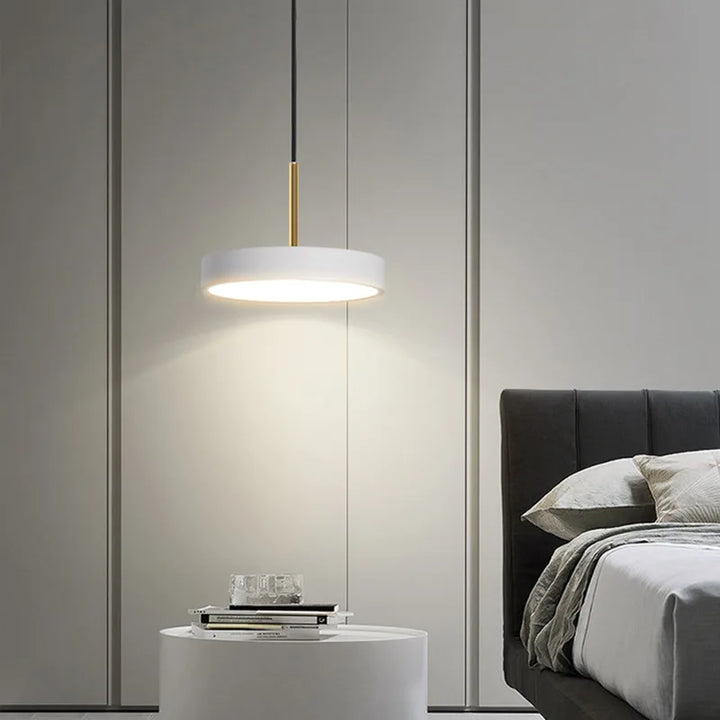 Moderne LED Pendelleuchte – 23/30cm Scheibenhängelampe für Schlafzimmer, Wohnzimmer, Büro und Gang – Dimmbares LED Deckenlicht