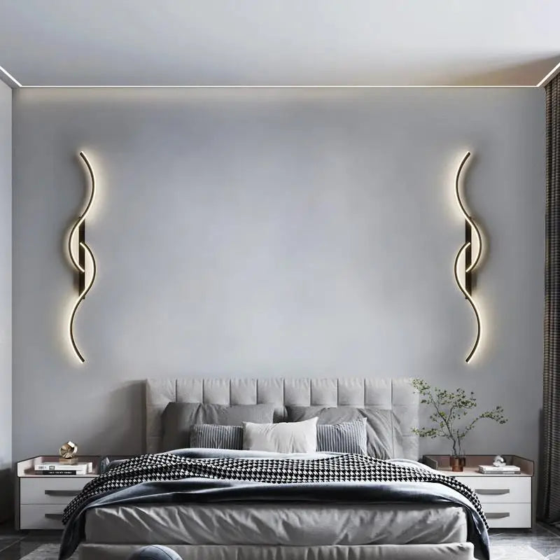 Moderne LED-Wandlampe – Zeitgenössische Wandleuchte für Wohnzimmer, Schlafzimmer, Esszimmer und Flur – Auf- & Abbeleuchtung, dimmbar, Touch-Schalter, Innendekoration