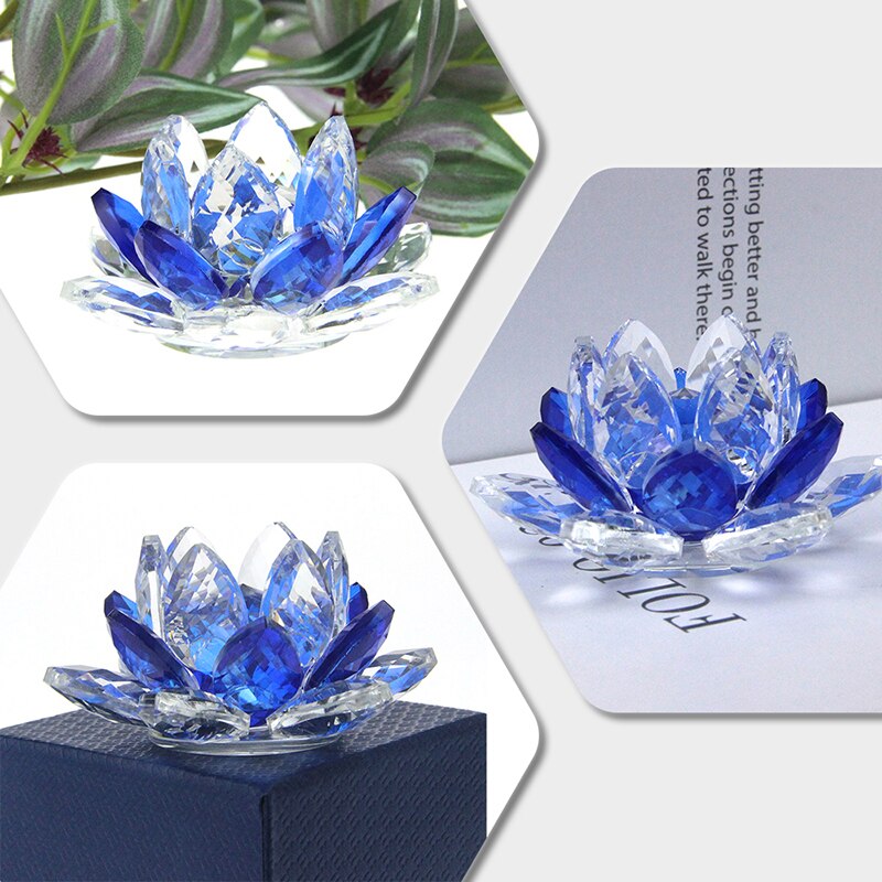 Kristall Lotusblume Handwerk Glas Papiergewicht Wohnkultur Ornamente Figuren Haus Hochzeit Party Dekor Geschenke Souvenir