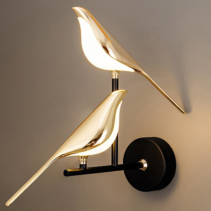 Moderne nordische Wandvogel Lampe