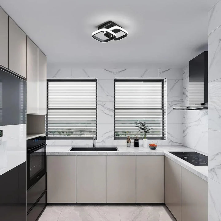 Moderne Deckenlampe 85-265V Metall Decken Kronleuchter Dreifarbige Licht Deckenlampe für Wohnzimmer Flur Balkon Wohnkultur