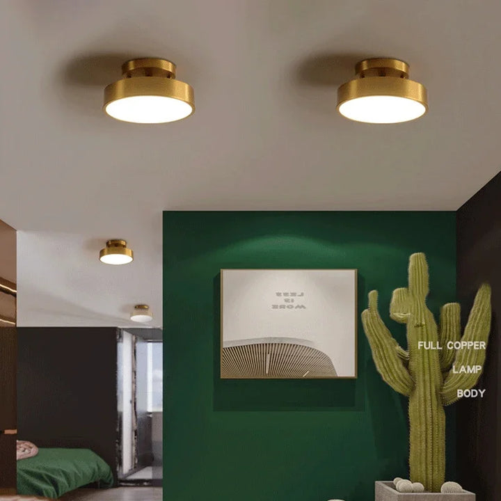 Moderne LED-Deckenleuchte – Drehbare Kupferlampe für Wohnzimmer, Schlafzimmer, Flur und Restaurant, sanfte Beleuchtung für die Wohnkultur