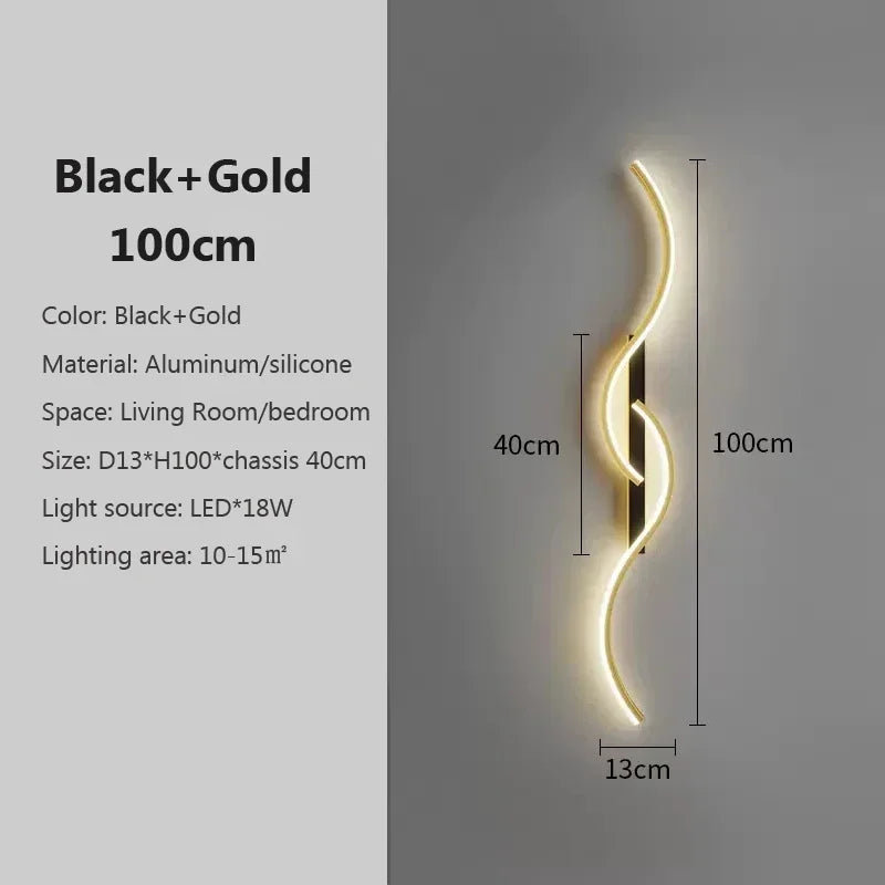 Moderne LED-Wandlampe – Zeitgenössische Wandleuchte für Wohnzimmer, Schlafzimmer, Esszimmer und Flur – Auf- & Abbeleuchtung, dimmbar, Touch-Schalter, Innendekoration
