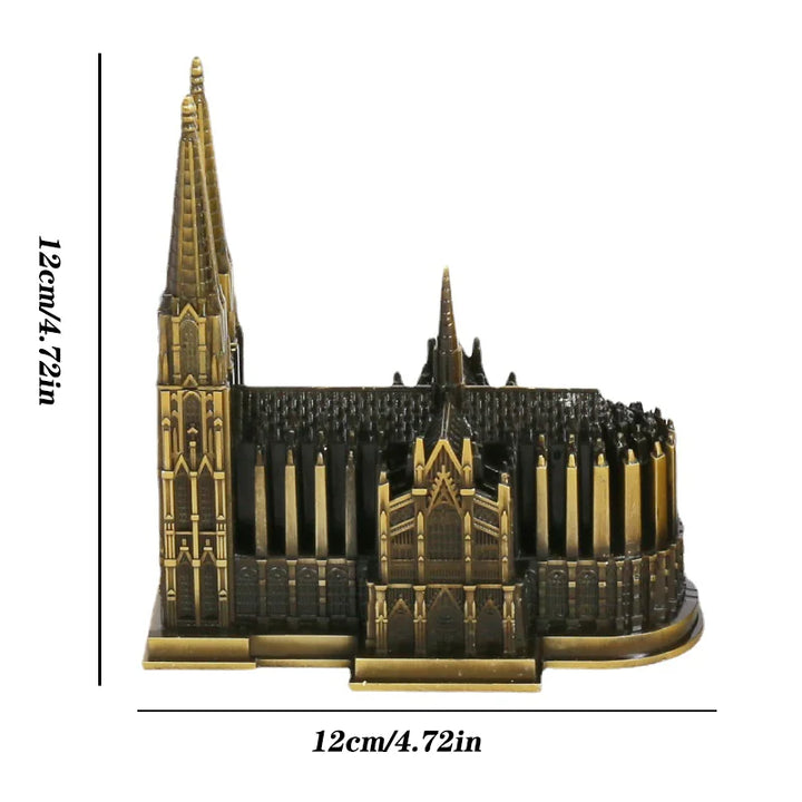Kölner Dom Modell Metall Antik Bronze Deutschland Kölner Dom Gebäude Figurine Weltberühmtes Wahrzeichen Architektur Dekoration