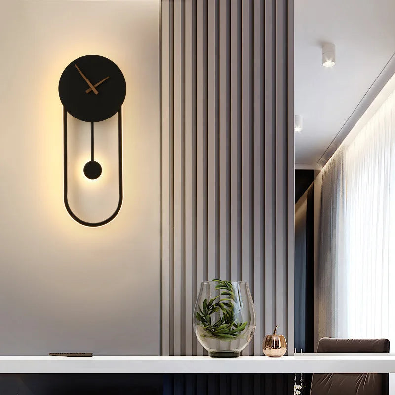 Moderne LED-Uhr Wandleuchte – Stylische wandmontierte Lampe für Schlafzimmer, Wohnzimmer und Wohnkultur