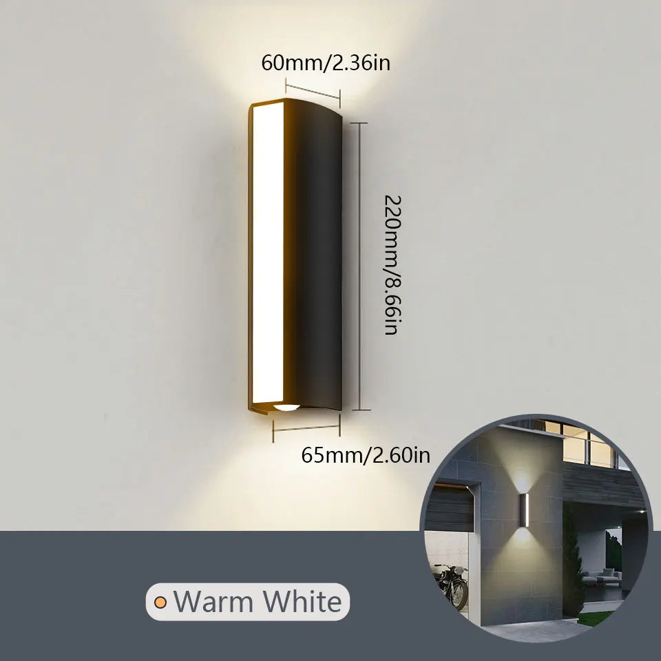 Moderne lange LED-Wandlampe – Wasserdichte Außenbewegungssensorlampe, IP66-Bewertung, AC 85-265V, für Garten, Terrasse und Außenbeleuchtung