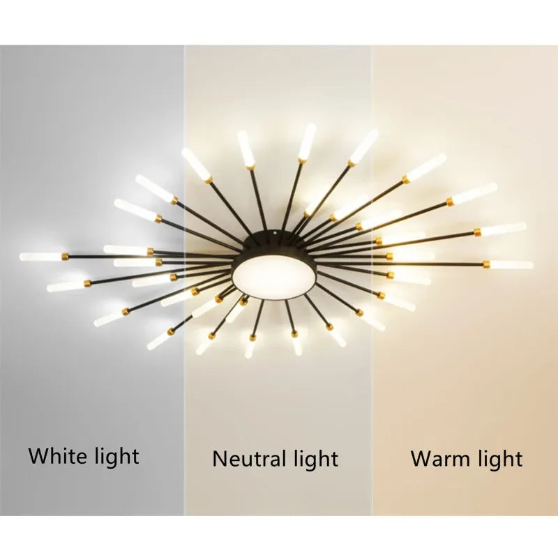 LED Nordic Feuerwerk Decken Kronleuchter - Modernes Innenleuchtene Fixture