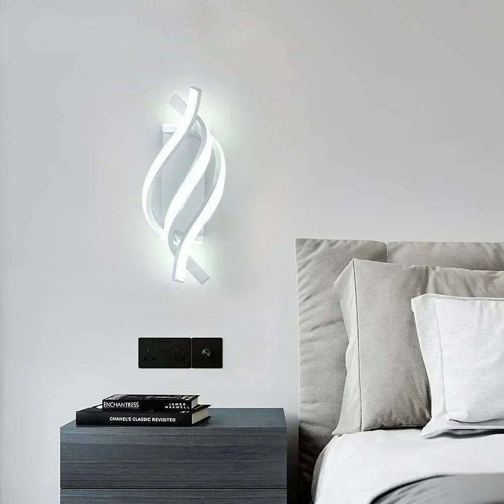 Moderne LED Wandleuchte – Gebogene Spiraldesign Wandleuchte für Wohnzimmer, Schlafzimmer, Flur und Wohnkultur
