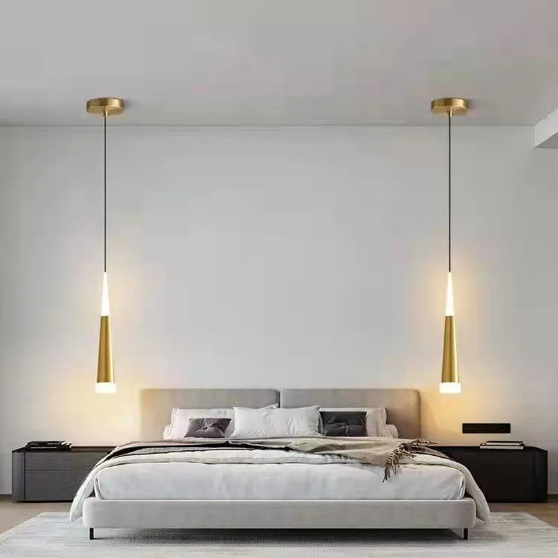 Nordic LED Pendelleuchte – Lange Hängeleuchte für Schlafzimmer, Wohnzimmer, Esszimmer und Arbeitszimmer – Moderne Wohnkultur Lichtobjekt