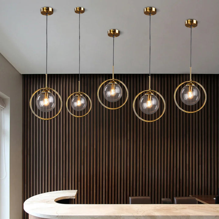Moderne Glas Pendelleuchten für Schlafzimmer Nachttisch Badezimmer Hängelampe Deckenleuchten Hotel Restaurant Dekoration Ring