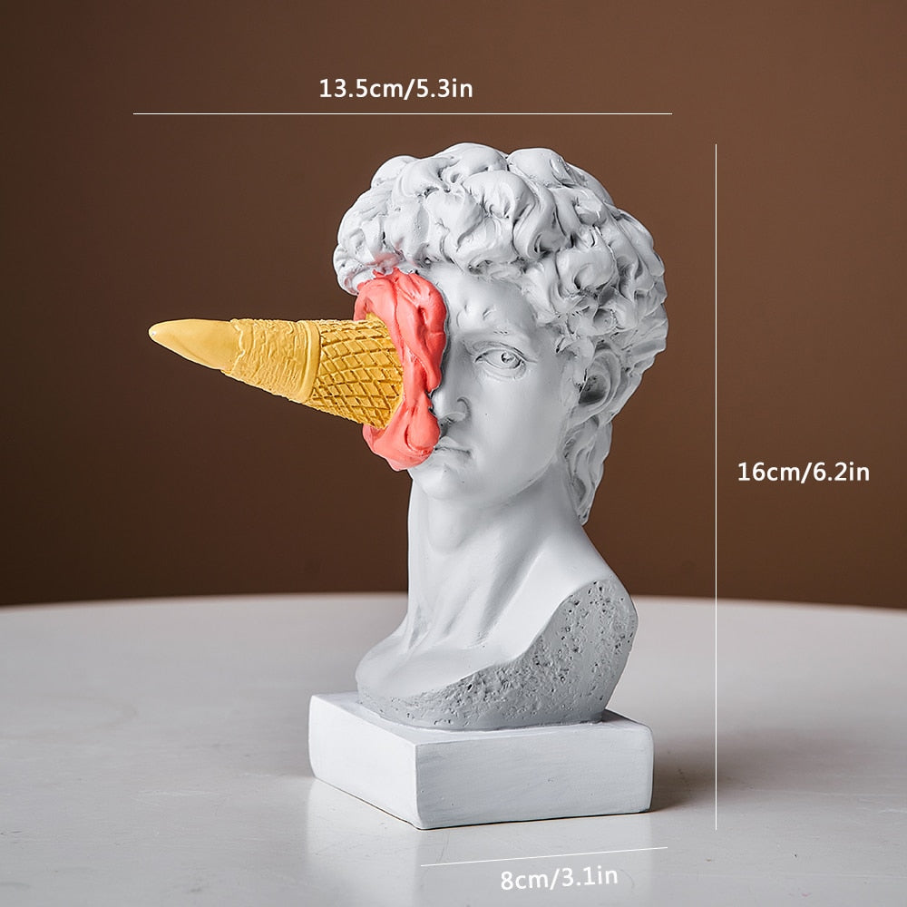 David Figurine mit Eiscreme Heimdekorationsskulptur