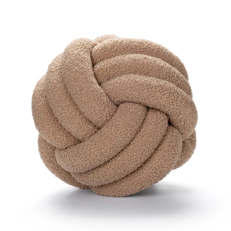 Wurfkissen - Gemütlich - Handgeknüpfter Ball - Schaffell