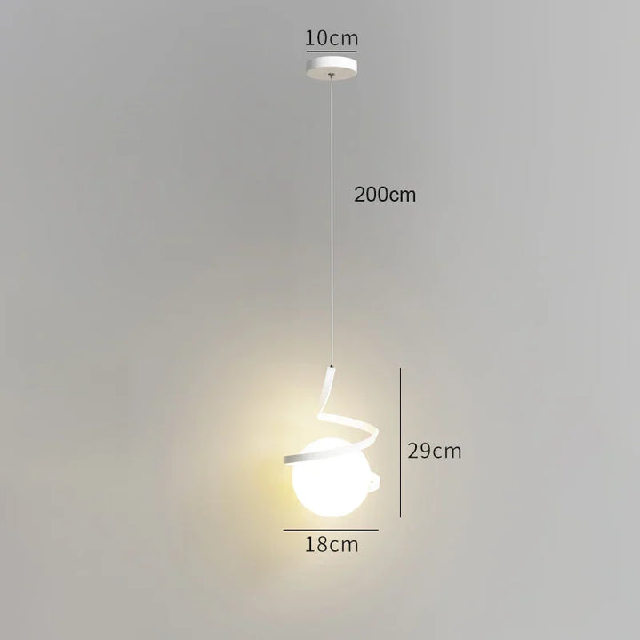 Nordic Glass LED Pendelleuchte – 3-Farben-Temperatur, 1-Wege-Hängeleuchte für Esszimmer, Schlafzimmer und Wohnzimmer Dekor (5-10 qm Abdeckung)