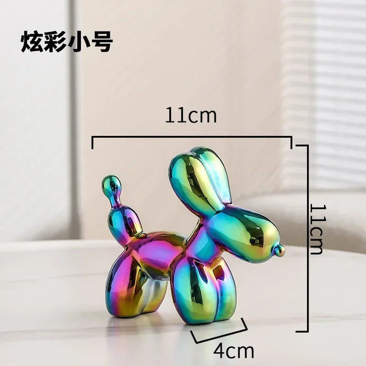Nordic Keramische Ballonhund Skulptur Gold Tier Dekorationen Statue Wohnzimmer Ornamente Kreatives Schreibtisch Ornament Heim Deko