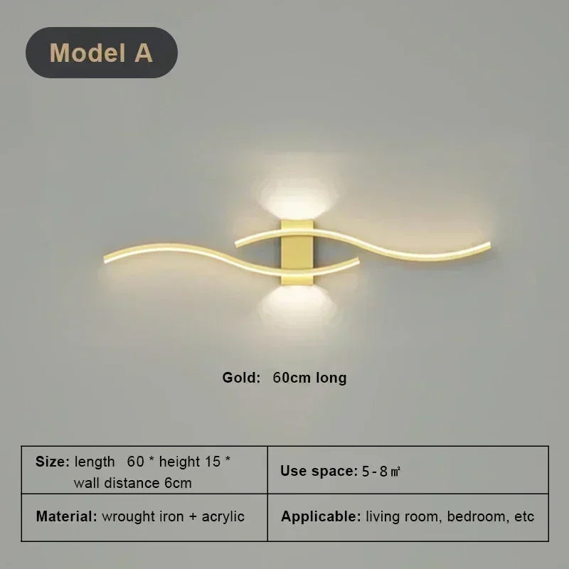 Moderne LED-Wandlampe – Wandleuchte für Wohnzimmer, Schlafzimmer und Flur – Stilvolle Innenraum-Beleuchtungseinheit