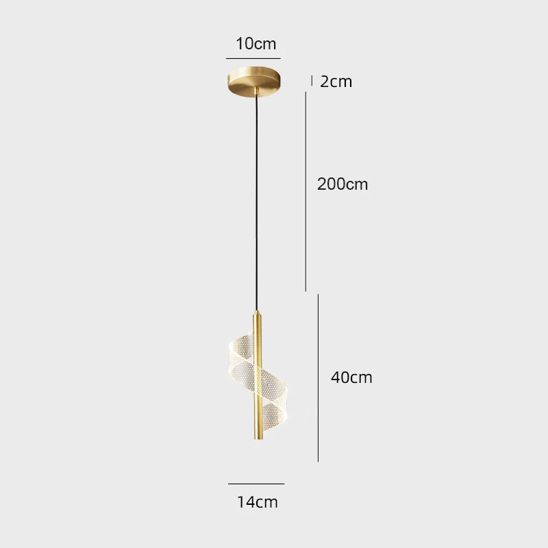Nordic LED Pendelleuchte – Moderne Hängelampe für Wohnzimmer, Schlafzimmer, Esstisch und Flur – Goldene Acrylschirm, Innenraumdekoration