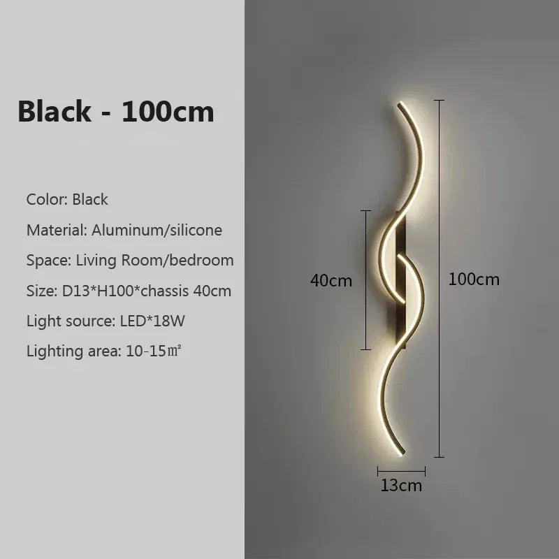 Moderne LED Wandleuchte – Smart Fernbedienung gesteuertes Wandlicht für Schlafzimmer, Wohnzimmer und Treppenhaus