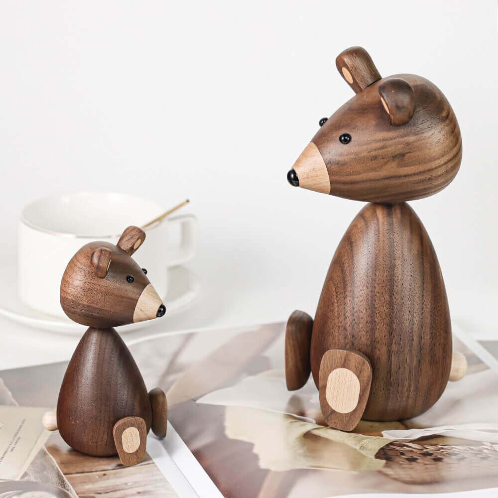Dänische Holzbraunbärenfamilie Ornamente