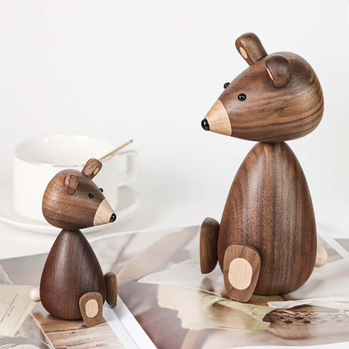 Dänische Holzbraunbärenfamilie Ornamente