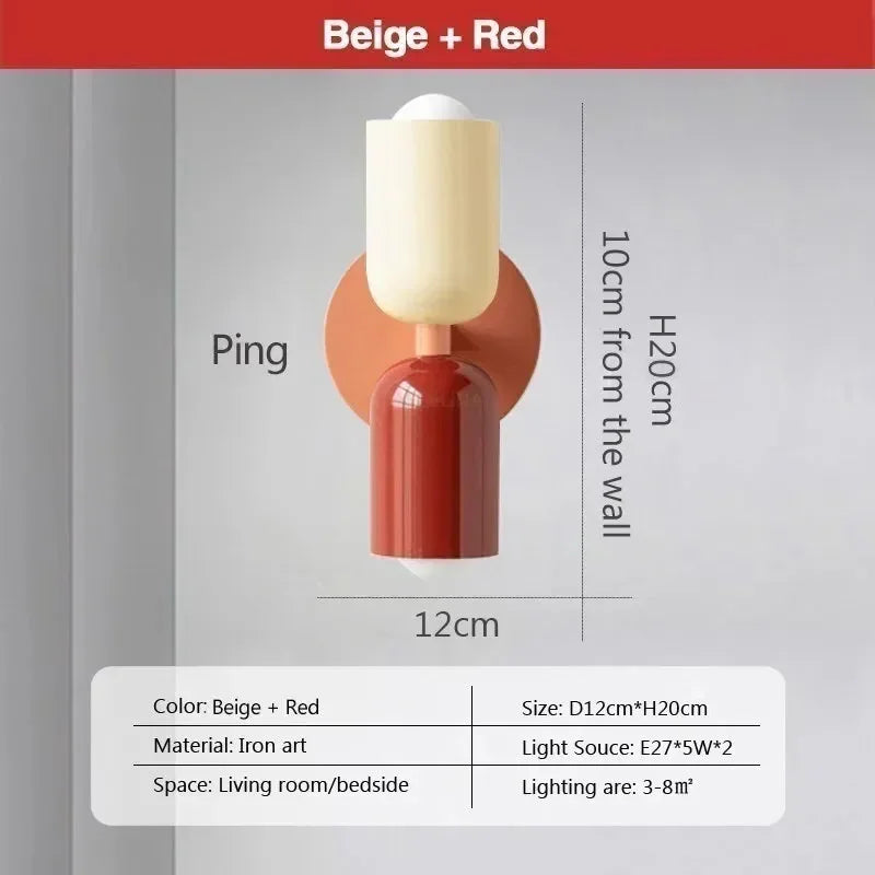 Nordic LED Wandleuchten – Modern Minimalistische Doppelkopf Wandleuchte für Wohnzimmer, Schlafzimmer, Studium und Innendekoration