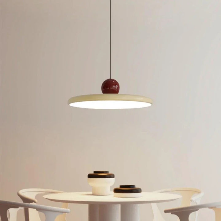 Nordic Cream Flying Saucer Pendelleuchte – Moderne LED-Lampe für Wohnzimmer, Schlafzimmer und Restaurant, 20/30cm