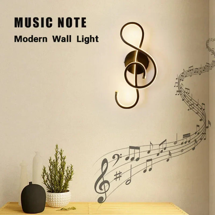 Moderne LED Wandleuchte - Musikalische Note Wandlampe für Schlafzimmer, Wohnzimmer und Büro, Berührung Ein/Aus, Auf- und Abwärts Lichtrichtung, Innenraum Dekoration