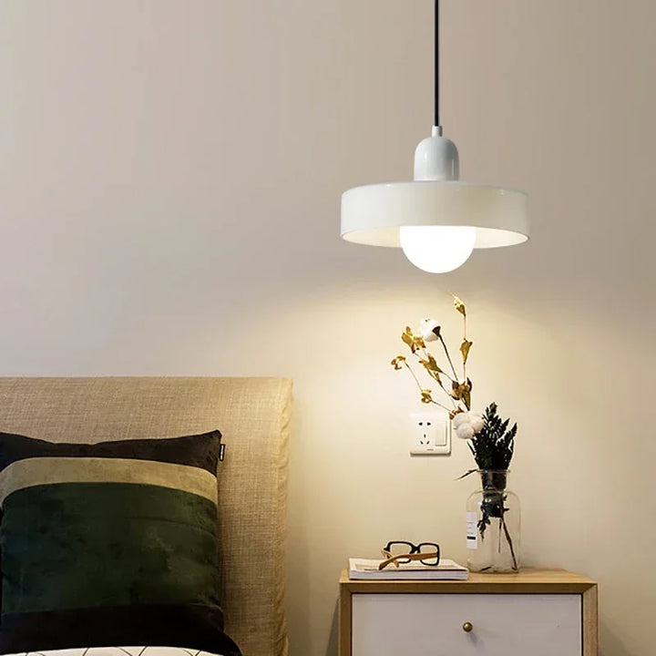 Nordic Glas Pendelleuchte – Moderne LED Hängeleuchte für Wohnzimmer, Schlafzimmer, Esszimmer und Bar, 3 Bonbonfarben