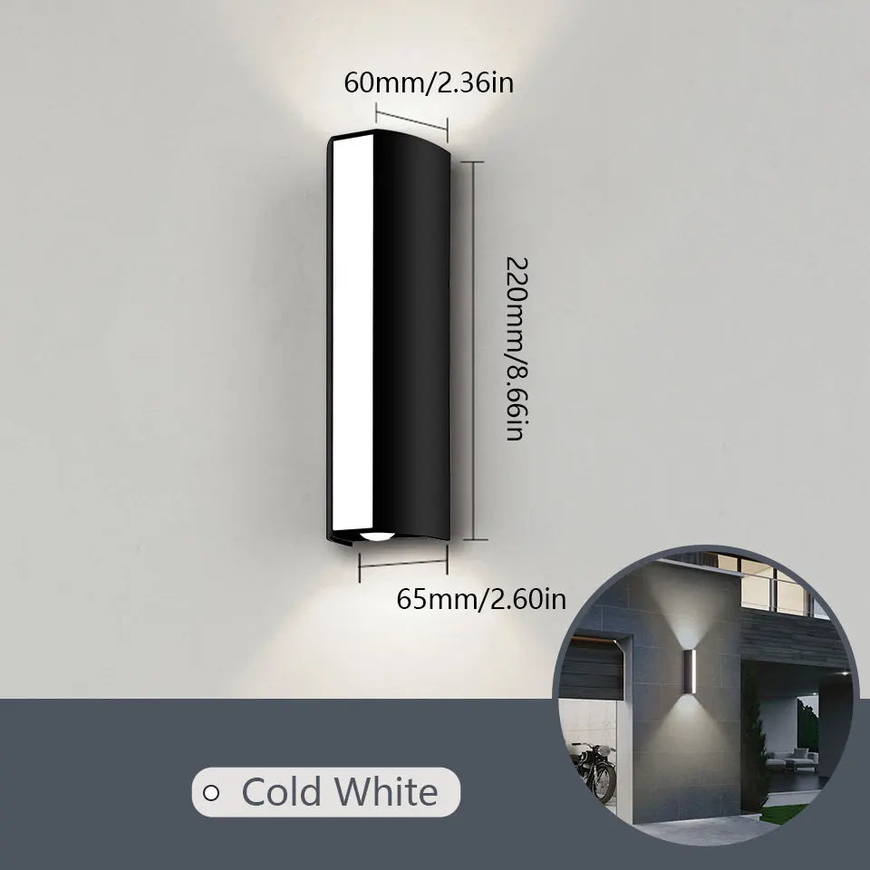 Moderne lange LED-Wandlampe – Wasserdichte Außenbewegungssensorlampe, IP66-Bewertung, AC 85-265V, für Garten, Terrasse und Außenbeleuchtung