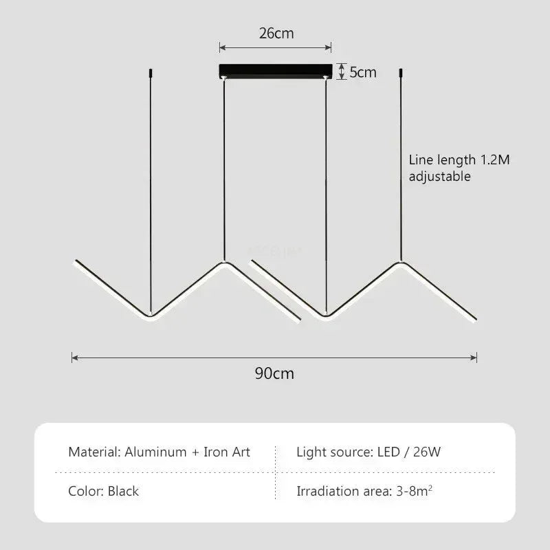 Moderne LED Pendelleuchte – 90 cm 2-Kopf verstellbare Leuchte mit Fernbedienung, dimmbar, für Wohnzimmer, Schlafzimmer, Hotel und Arbeitszimmer