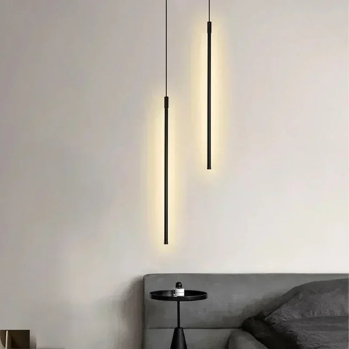 Moderne LED Pendelleuchte für Esszimmer, Schlafzimmer & Wohnzimmer – Berührungsschalter, Aluminium Hängeleuchte, Weiß & Schwarzer Lampenschirm
