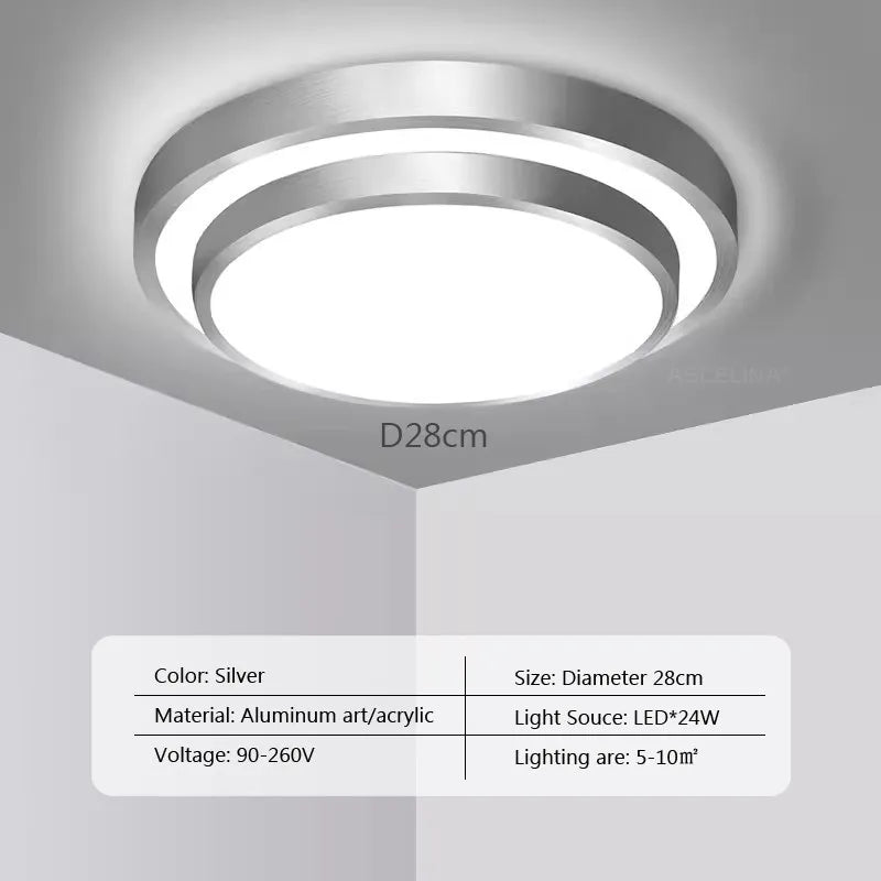 Moderne LED-Deckenleuchte - Doppelschichtige runde Aluminiumfernbedienungslampe für Schlafzimmer, Esszimmer, Wohnzimmer Dekor