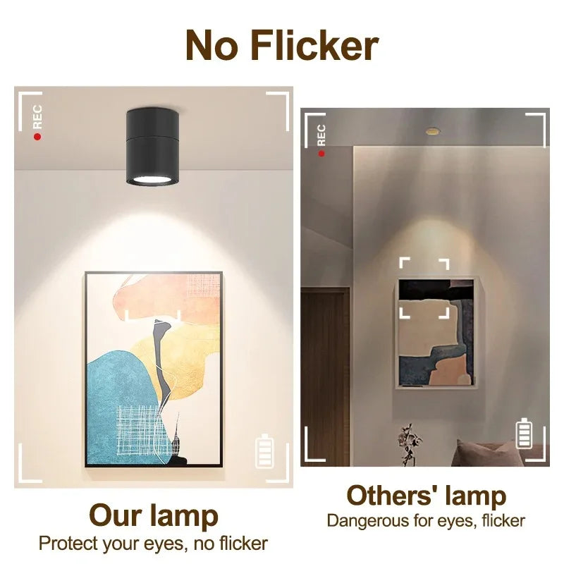 Moderne LED-Wandleuchte – Runde Oberflächenmontierte Downlight mit neutralen, kühlen und warmen Lichtoptionen für Küche, Schlafzimmer, Esszimmer und mehr