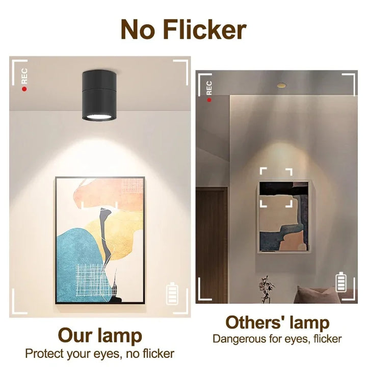 Moderne LED-Wandleuchte – Runde Oberflächenmontierte Downlight mit neutralen, kühlen und warmen Lichtoptionen für Küche, Schlafzimmer, Esszimmer und mehr
