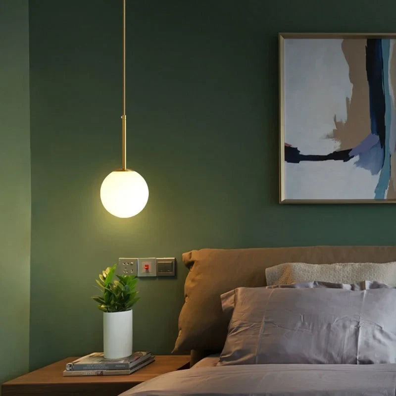 Moderne Glasballen-Hängeleuchte – Dekorative nordische Leuchte für Esszimmer, Schlafzimmer und Bar