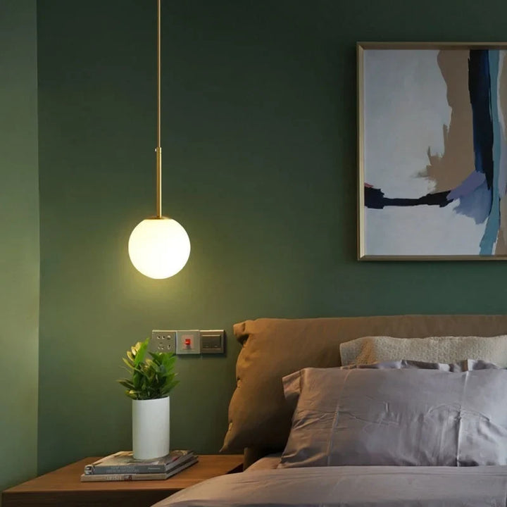 Moderne Glasballen-Hängeleuchte – Dekorative nordische Leuchte für Esszimmer, Schlafzimmer und Bar